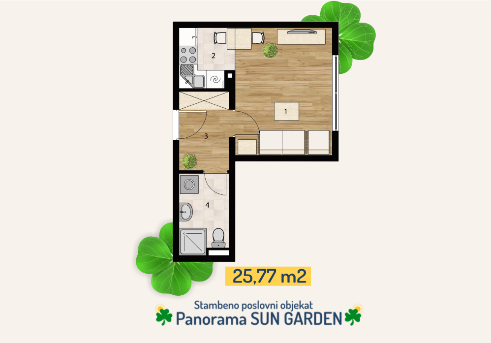 Ponuda tipskih stanova - objekat Panorama Sun garden